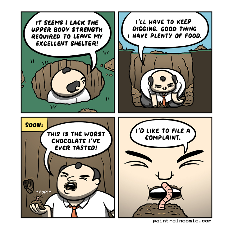 ''I want to speak to your supervisor!'' *a mole pops out through the wall* ''Finally.'' ''I want to speak to your supervisor!'' *a mole pops out through the wall* ''Finally.''